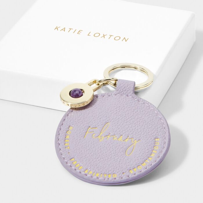Katie Loxton Birthstone Keyring February - Amethyst